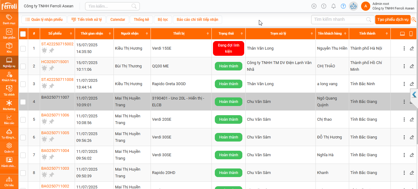 Phần mềm QBIS tại Ferroli