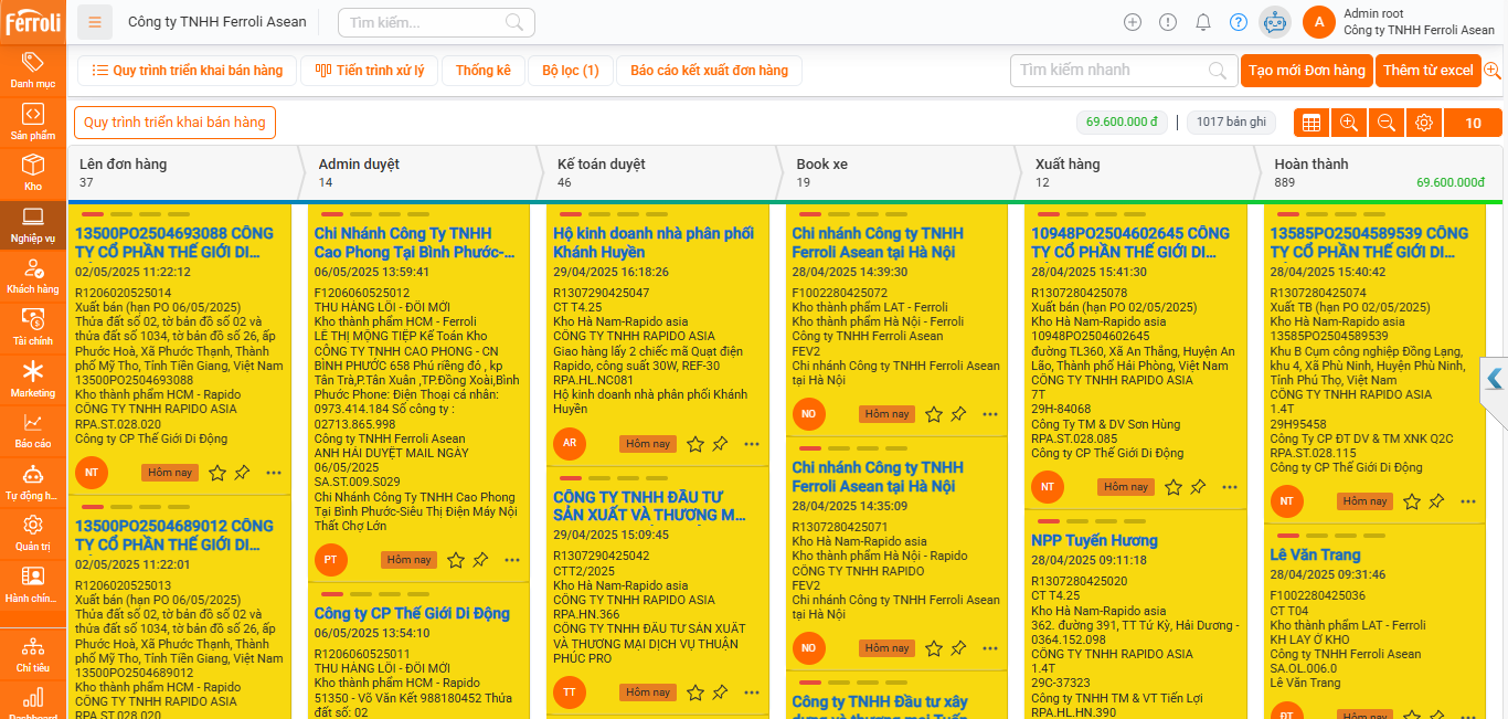 Phần mềm SSALE tại Ferroli
