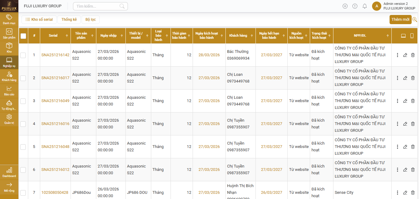 Phần mềm SCELL tại Fujiluxury