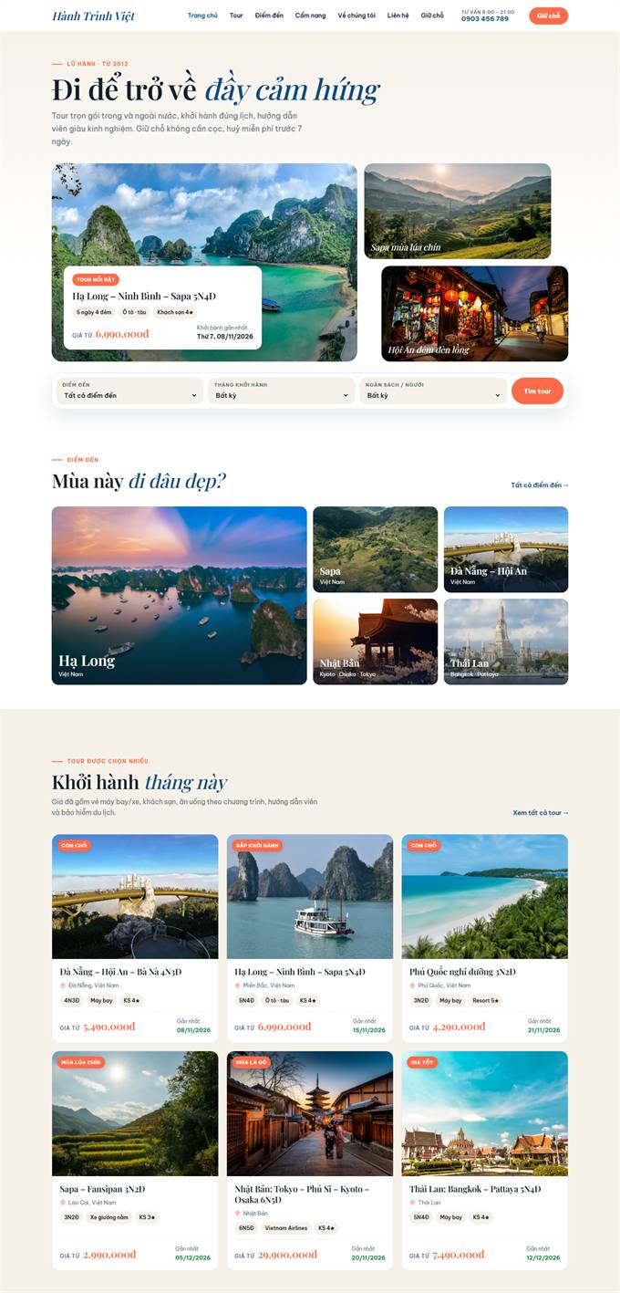 QBIS travel website template, Hanh Trinh Viet